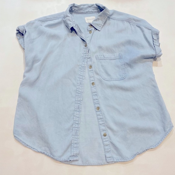 American Eagle Outfitters Tops - Light Blue Denim American Eagle Button Down